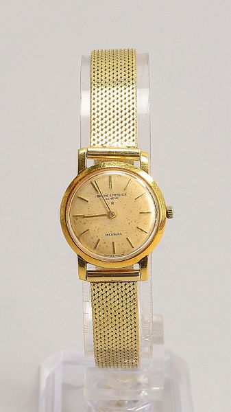 DAU Baume & Mercier, Handaufz., 750 GG-Geh./585 GG-Armb. - läuft an; Gew. 30,70 g