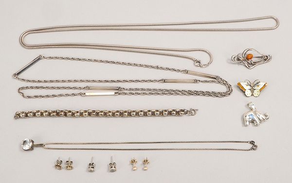 Silberschmuck-Konvolut, verschiedene Silbergehalte und Teile; Gew. 86 g