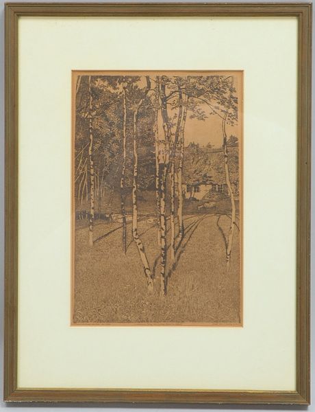 am Ende, Hans, 'Die Ziegenhirtin', Radierung, i.d. Platte sign., unter PP hinter Glas