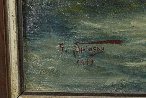 Schiltsky, H., 'Abendsonnenglanz...', Öl/Lw, unten li. sign.; Rahmenmaße 89 x 120 cm