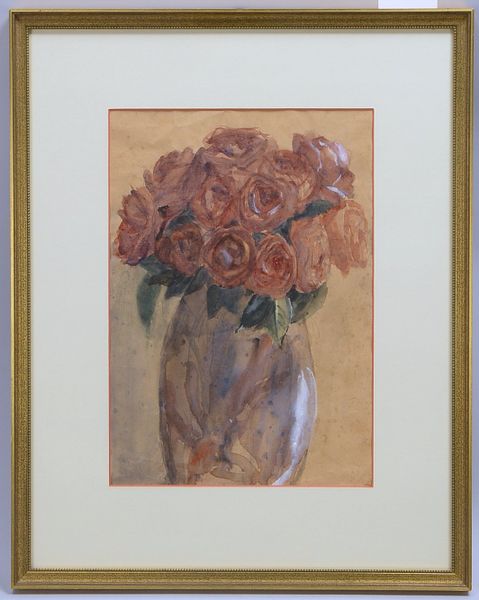 Aquarell, 'Rosen', unsign., unter PP hinter Glas ger. - ungeöffnet; Ausschnitt: 35,5 x 24,5 cm