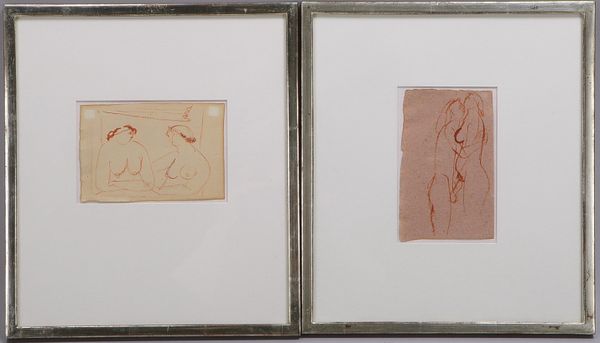 Seitz, Gustav, 2 Tuschez.: 'Unterhaltung', und 'Liebespaar', verso etikettiert/bez., hinter Glas