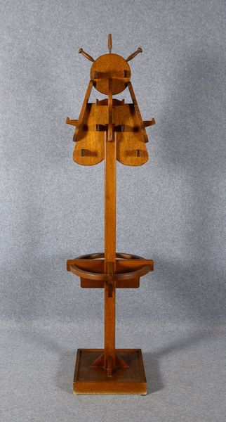 Hoetger, Bernhard, Garderobenständer, Eiche massiv, mit Schirmständer; Höhe 215 cm