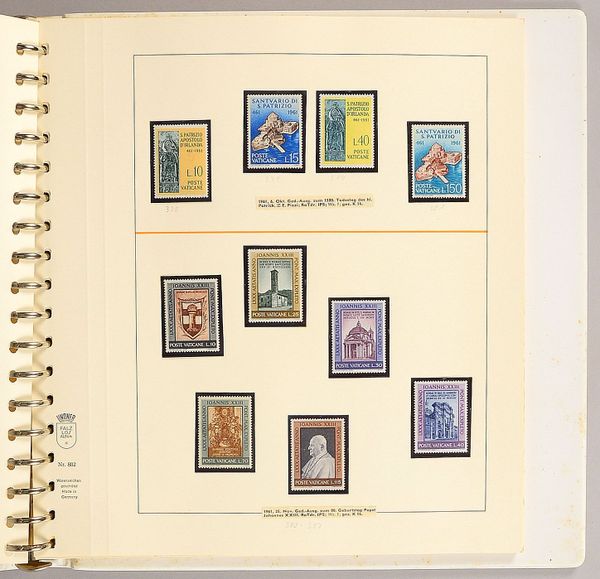 Briefmarken, 'Vatikan - Kirchenstaat', im Lindner-Falzlosalbum '802', 60 S. kompl. best.