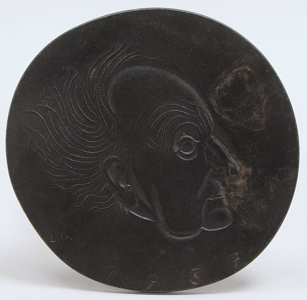 Buderus, Bronzeplakette, 'Portrait G. Hauptmann', Entw. Ludwig Gieß; Ø 12,5 cm
