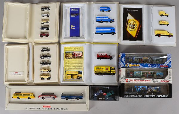 Modellfahrzeug-Slg. (Wiking und Herpa), div. Modelle, 10 Stück/7x im Set, in OVP
