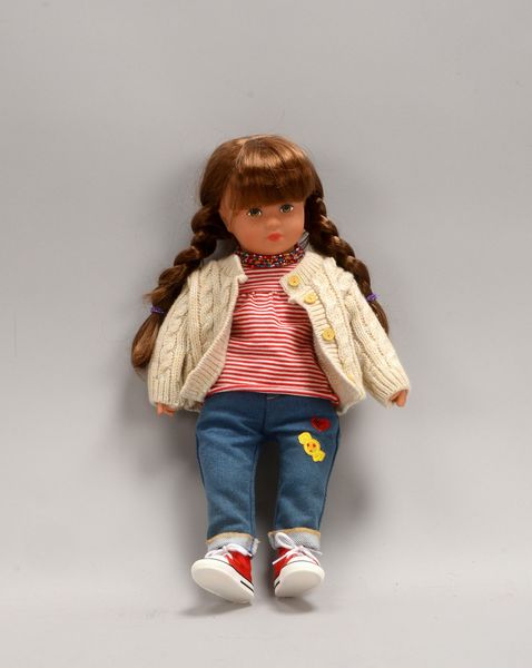 Käthe Kruse-Puppe, Kunststoffkopf/-gliedmaßen und Stoffkörper, in orig. Karton