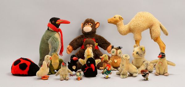 Kleine Sammlung Steiff-Tiere/Plüschfiguren, versch. Ausf. und Größen, 18 Stück
