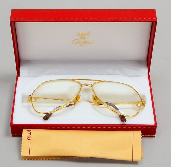 'Must de Cartier'-Sonnenbrille, Mod. '140', No. '5914', hartverg., fein get./leicht opt.!