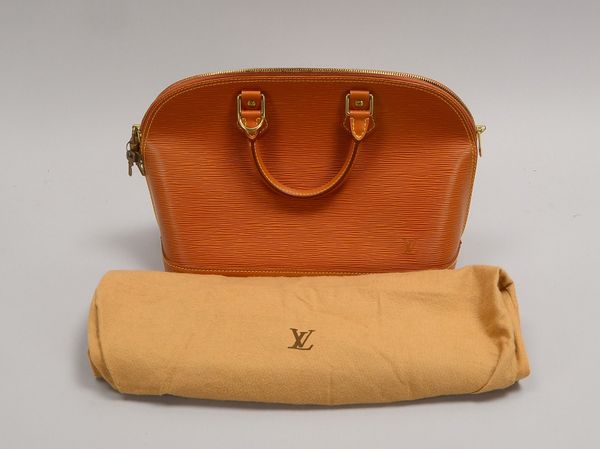 Louis Vuitton-Handtasche, 'Alma PM Epi', braunes Leder/part. genarbt, mit Schließe, neuw.