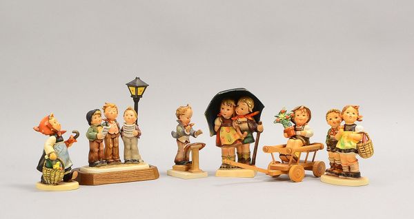 6 'Hummelfiguren': 'Krankenbes.', 'Unter der Laterne', 'Brüderlein und Schwesterlein', u.a.
