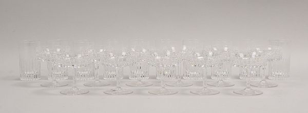 Zwiesel, Tischglas-Konvolut, Bleikrist., handgeschl.: 11x Champ./10x Wasser