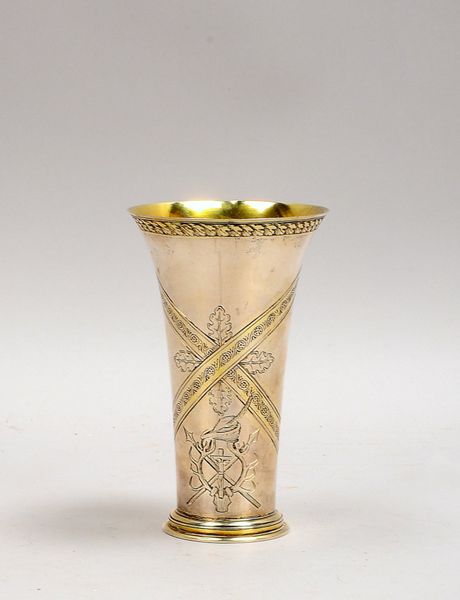 Silberschmiede Ch. Heiden/München, Pokalbecher, 800 Silber/innen vergold.; Gew. 302 g