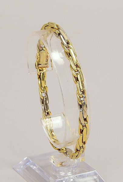 Armband, 585 GG (gest.), mit Steckschließe; Länge 20 cm, Gewicht 13,90 g