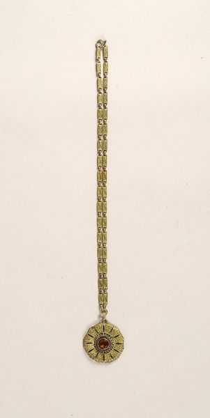 Theodor Fahrner, Halskette mit Anhänger 'Blüte' (im Art déco-Stil), 925 Silber (gest.)