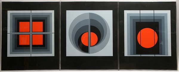 3 Siebdrucke, 'Geometrische Kompositionen', nummeriert, signiert und datiert