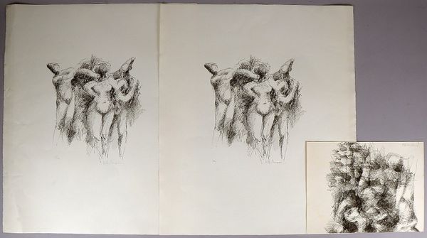 Engelin, Karl-Heinz (1924 Memel - 1986 Hamburg), 3x Lithografien, 'Gruppenakte', sign.