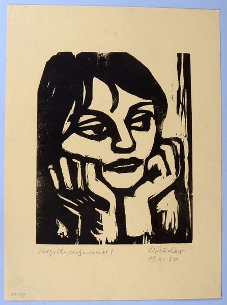 Bruder, Anton (1988 Aussig - 1983 Glinde), 'Brigitte', Holzschnitt, bleisign./dat.