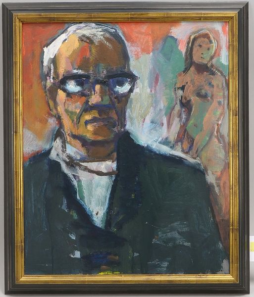 Huth, Willy Robert, 'Selbstportrait', Öl/Hf, unsign., verso bez.; Rahmenmaße 62 x 52 cm