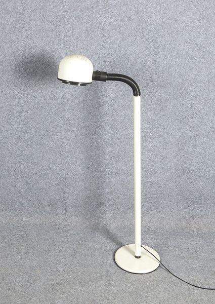 Alda Lighting/DK, Designer-Stehlampe (1970er J.), 'Space Age', 1-fl., Metall weiß