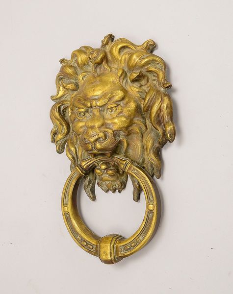 Türklopfer, Bronze massiv, figürlicher 'Löwenkopf' mit beweglichem Ring im Maul