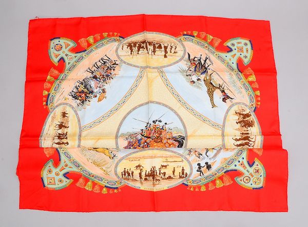 Hermès/Paris, Designer-Seidentuch, großes Format; Maße 89 x 89 cm