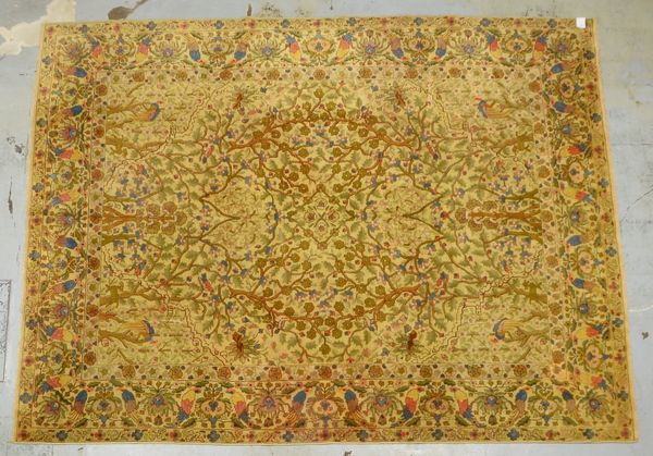 Tetex, mit 'Lebensbaum'-Motiv, Flor in gutem Zustand; Maße 330 x 246 cm