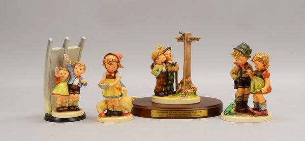 Goebel, 4x Hummelfiguren, versch. Ausführungen - 2x in OVP; Höhe 15 cm - Höhe 19 cm