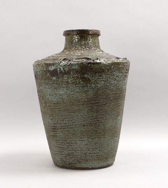 Werkstatt Margarethenhöhe, Keramik-Bodenvase, roter Scherben mit Kunstglasur