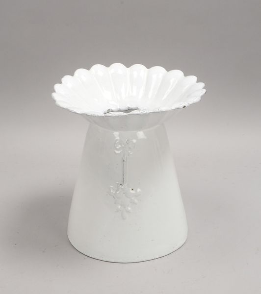 Astier de Vilatte/Paris, Keramikvase, 'Marguerite', dunkelbrauner Scherben/weiße Überglasur