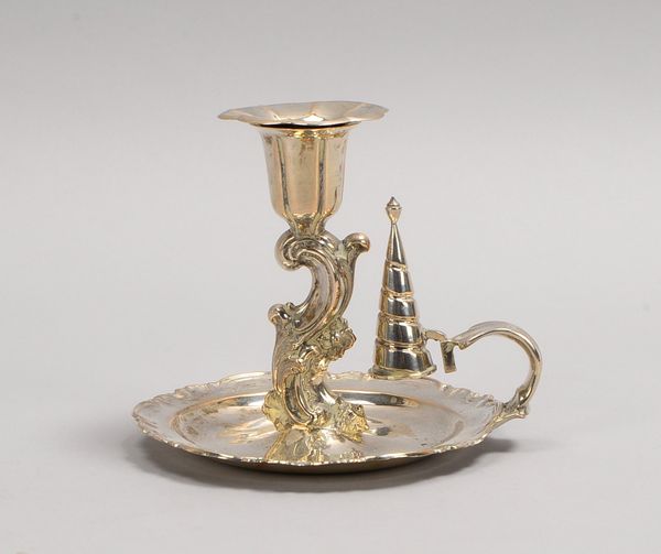 Wilkens, Hand-Kerzenleuchter mit Löscher, 12-löt. Silber - ungefüllt!; Höhe 13 cm, Gew. 207 g
