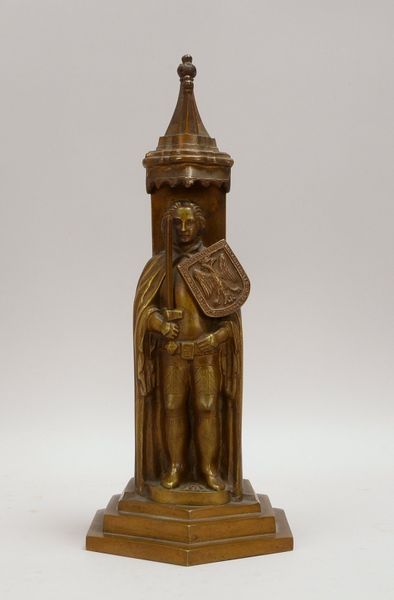 Bronzestatue, 'Bremer Roland' - mit 'Bremer Krüppel', auf getrepptem Sockel; Höhe 31,5 cm