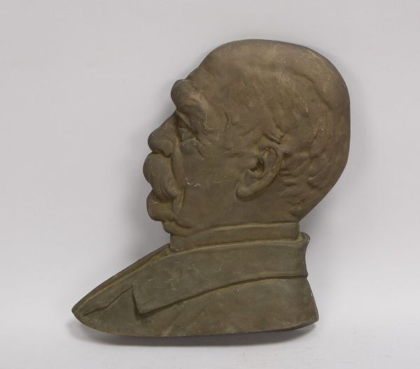 Bronzerelief, 'Bismarck-Portrait', mit Wandaufhängung - sehr massiv!; Höhe 29 cm