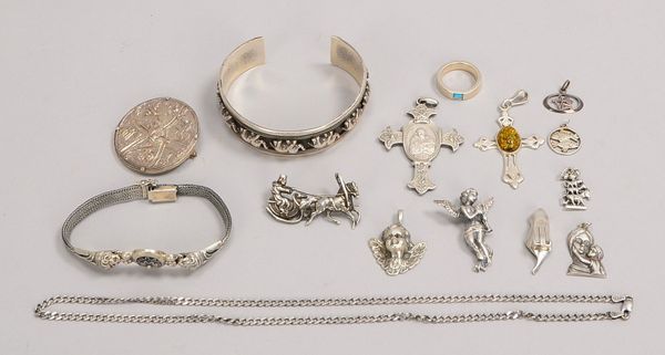 Kleines Silberschmuck-Konvolut, div. Teile und Ausführungen; Gew. 140 g
