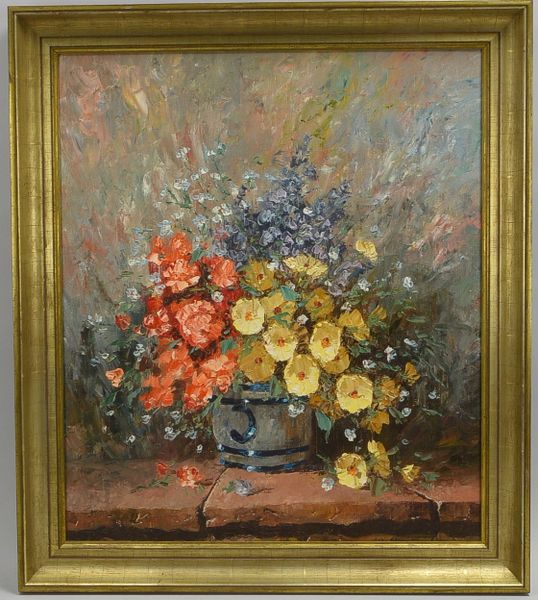 Stemmler, Christian, 'Blumenstillleben', Öl/Lw, sign.; Rahmenmaße 82 x 71 cm
