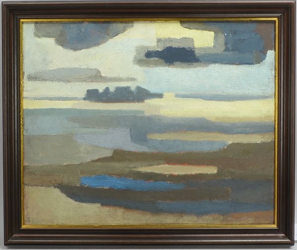 Dering-Völker, Elis., 'Wattlandschaft', Öl/Hartfaser; Rahmenmaße 62 x 74,5 cm