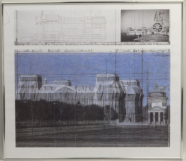 Christo & Jeanne-Claude, 'Wrapped Reichstag', Druck; Rahmenmaße 71 x 82 cm