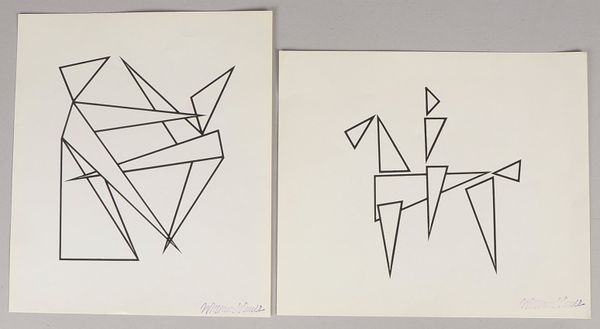Wauer, William, 2 Serigr., mit Künstlerstempel: 'Reiterdarstellung', und 'Perspekt. Kompos.'