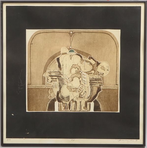 Heese, J., 'F7', Radierung, Aufl. '7/15', sign./bet., hinter Glas; Rahmenmaße 43 x 43 cm