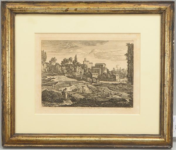 Koch, J.A., 'Giovanni e Paolo in Roma', Radierung, bet./sign.; Rahmenmaße 34 x 40 cm