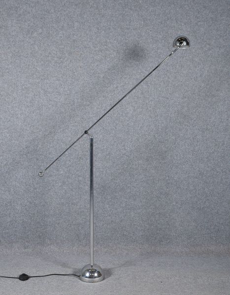 Hustadt Leuchten, Halogen-Stehlampe, verchr. Stahlrohr, schwenkbar, mit Schnurschalter