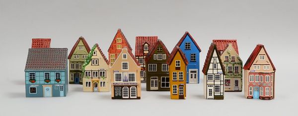 14 Miniaturen, 'Bremer Schnoorhäuser', Handarbeit/mit Handbemalung, versch. Ausf.