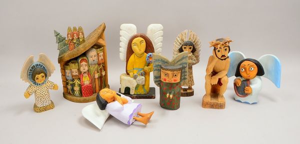 Kacalak, Tadeusz/Zegadlo, Dariusz (poln. Volkskunst), 8x Holzskulpturen, weihnachtl.