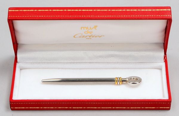 Cartier, Miniatur-Kugelschreiber, 'Mini Bille'/'Mini Ballpoint', im orig. Etui; Länge 8,5 cm