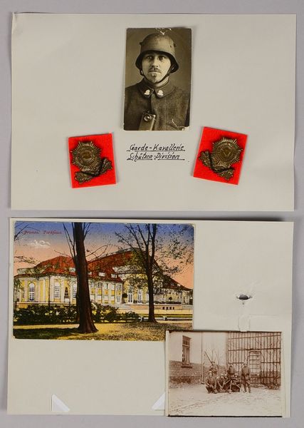 Paar Kragenspiegel (1918 - 1919), 'Garde-Kavallerie-Schützen-Div.', mit Fotogr.