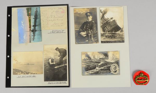 Marine-Konvolut: U-Boot-Abz. (II. WK), mit Trägerfotografie, dazu Postkarten
