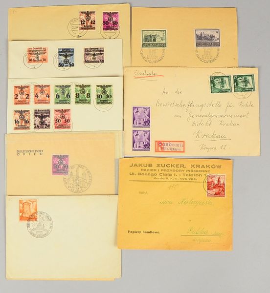 Briefmarken (II. WK): 'Deutsches Reich', 'Generalgouvernement', u.a.