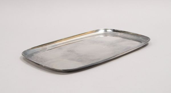 Tablett, 925 Sterlingsilber, rechteckig/abgeschrägten Ecken; Gewicht 745 g