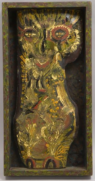 Spenhoff, O., Holzrelief, poychrome Bemalung, gerahmt, sign./dat.; Maße 60 x 31 cm