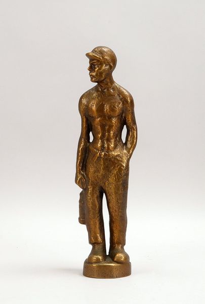 Kuhmichel, Hermann (1898 - 1965), Bronze, Bergmann mit Grubenlampe